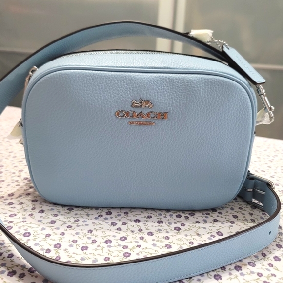 New Coach Jamie Camera crossbody Bag in Powder Blue - Picture 2 of 10